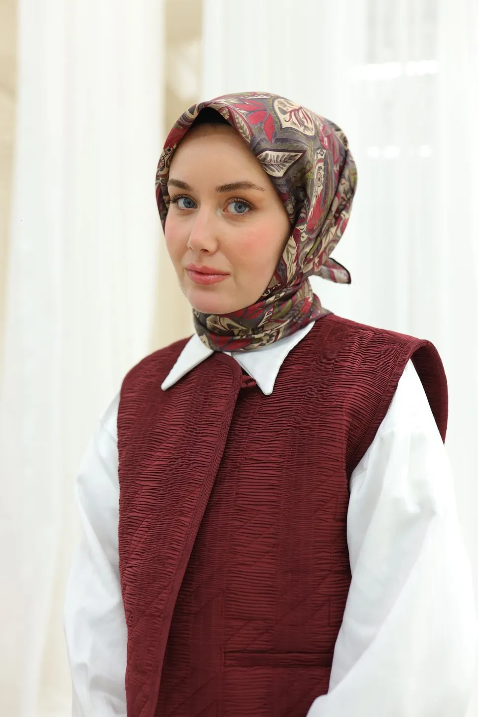 Silk Home Twill İpek Eşarp 11456-27 Bordo