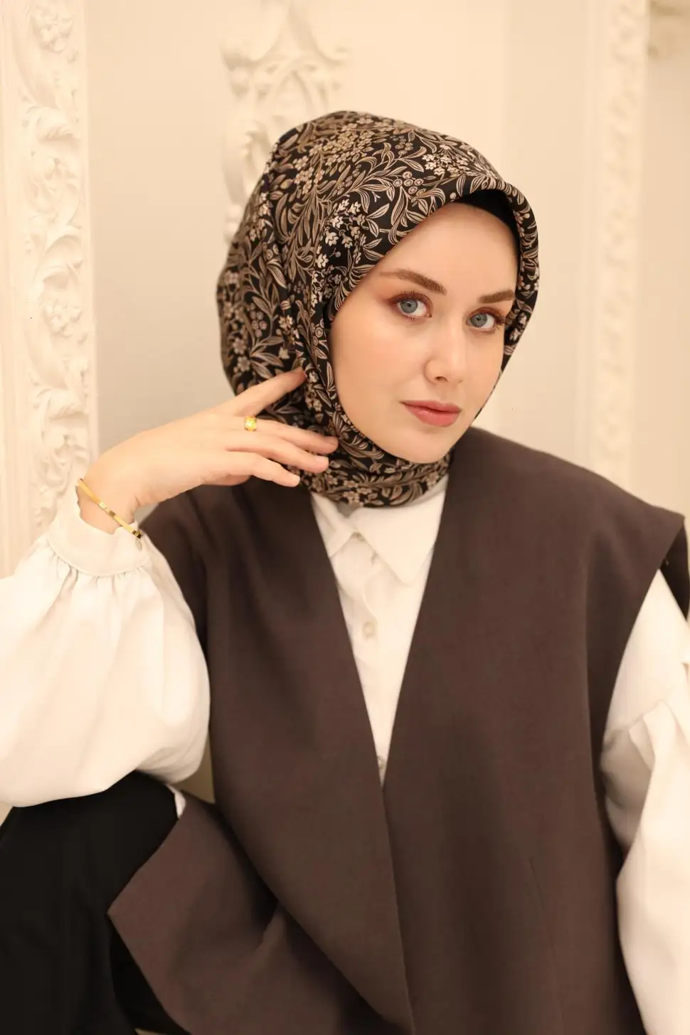 Silk Home Twill İpek Eşarp 11464-30 Siyah, Vizon