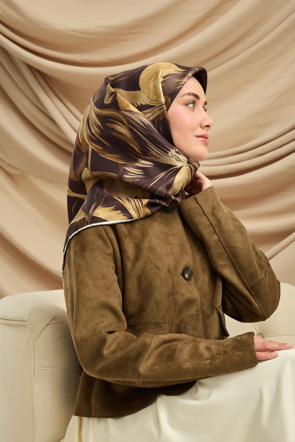 Silk Home Twill İpek Eşarp 11480-58 Acı Kahve