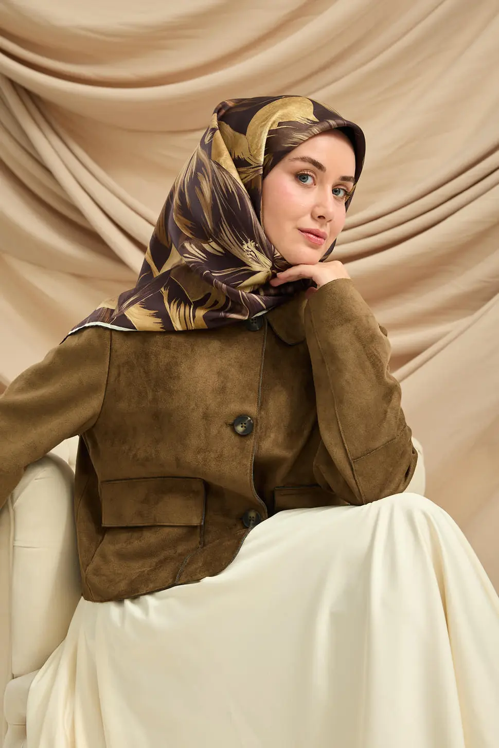 Silk Home Twill İpek Eşarp 11480-58 Acı Kahve