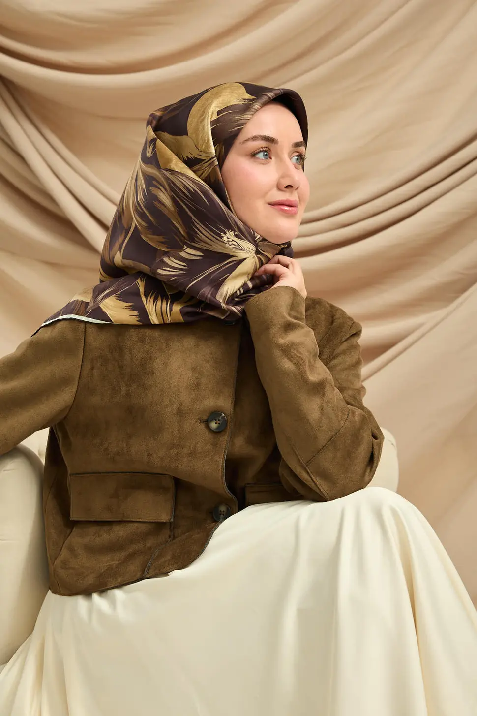 Silk Home Twill İpek Eşarp 11480-58 Acı Kahve