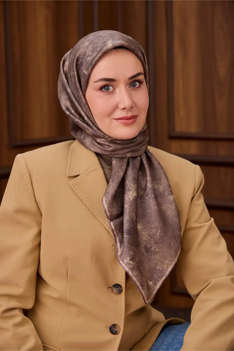 Silk Home Twill İpek Eşarp Vizon 11487-12