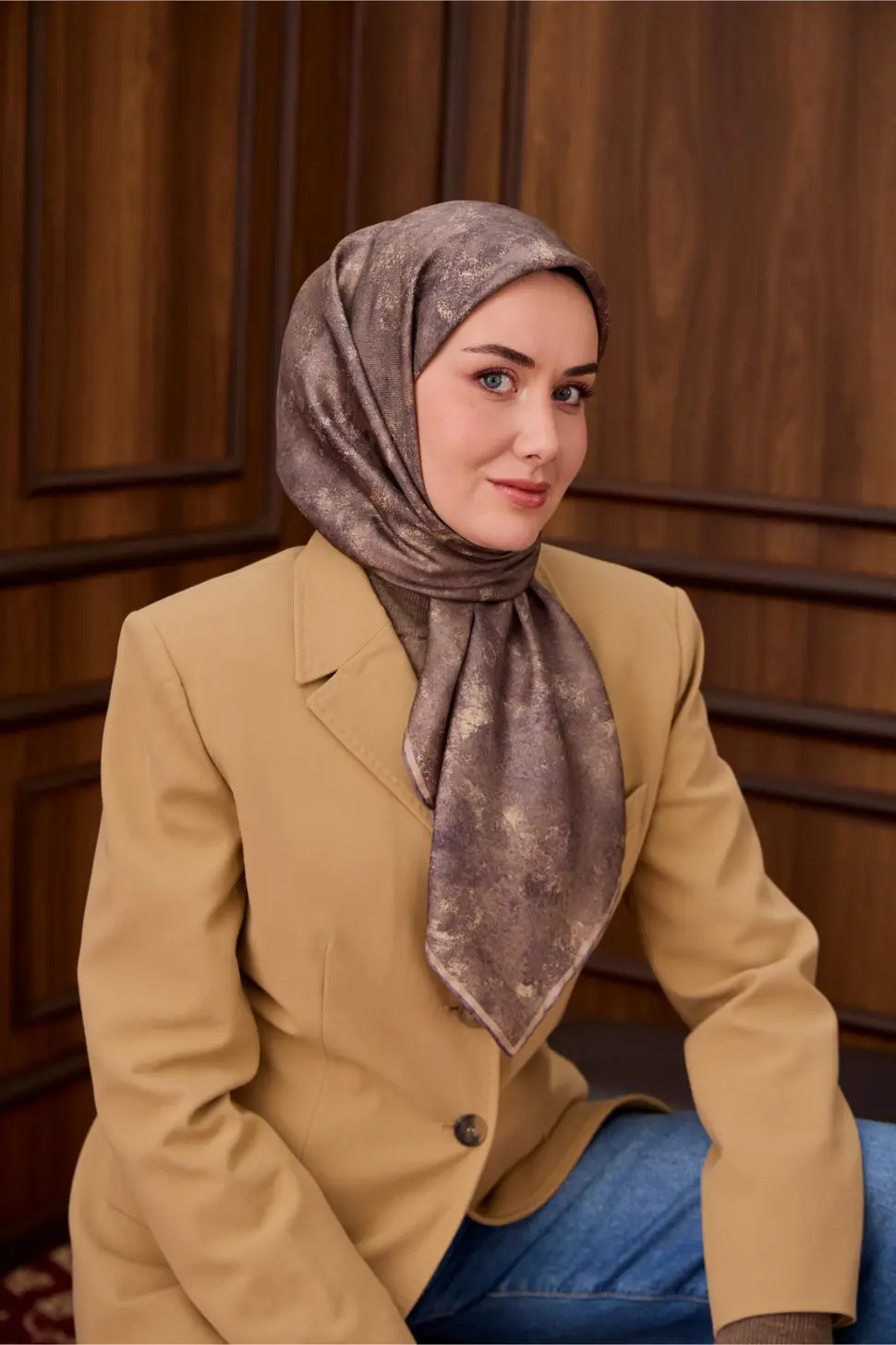 Silk Home Twill İpek Eşarp Vizon 11487-12