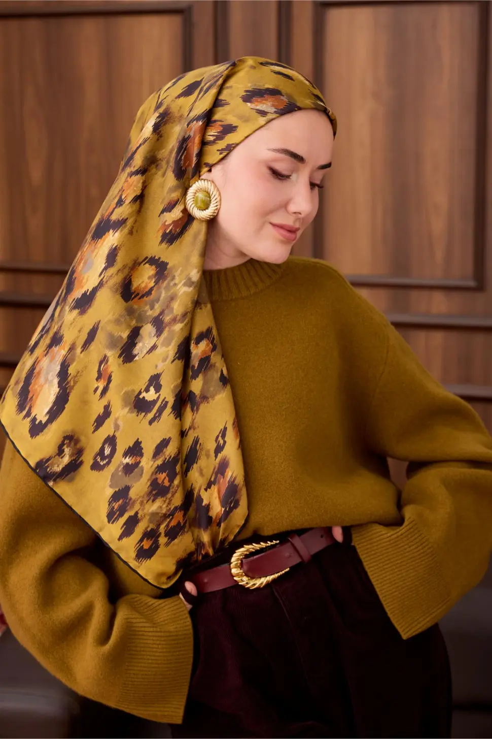 Silk Home Twill İpek Eşarp 11492-01 Olive