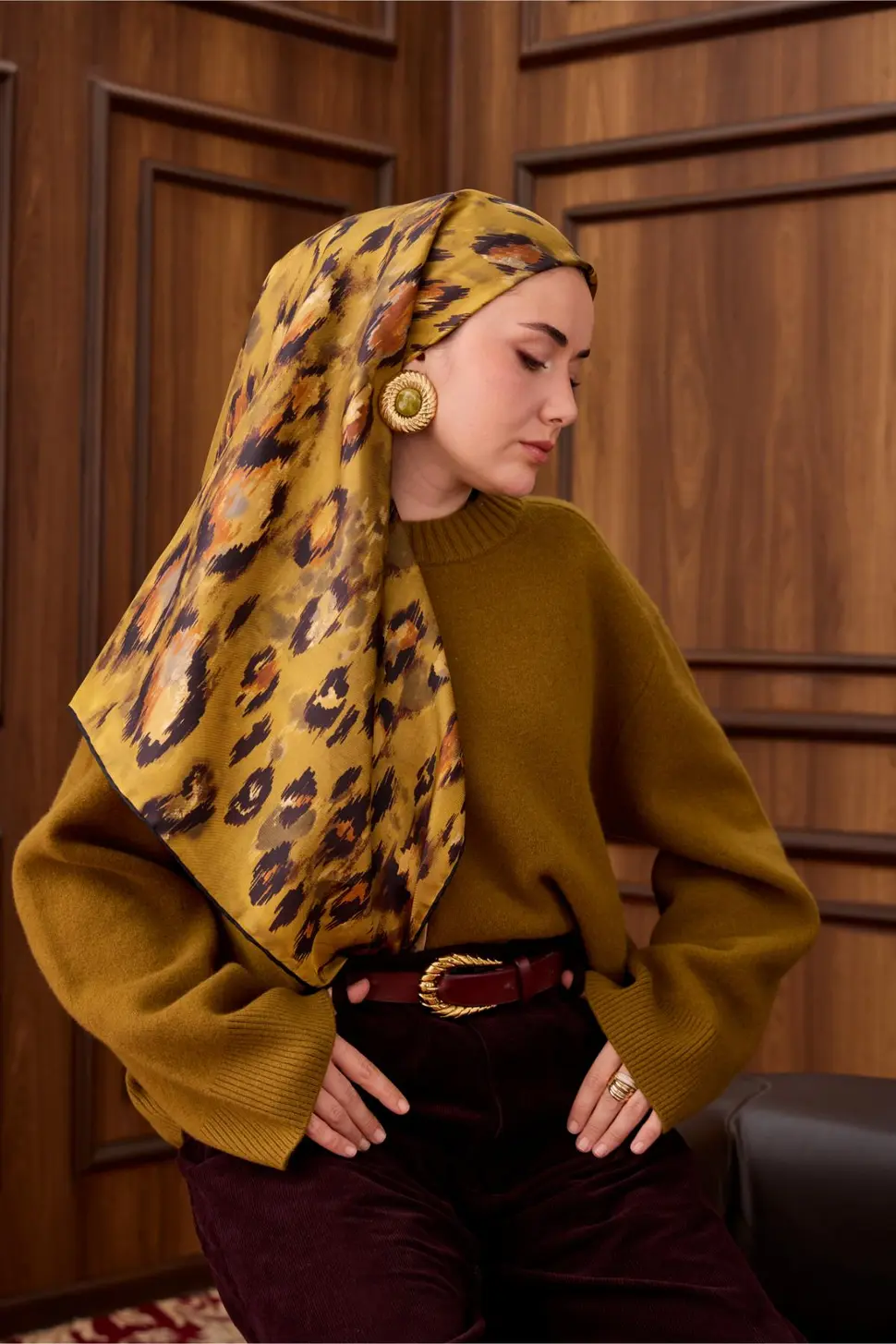 Silk Home Twill İpek Eşarp 11492-01 Olive