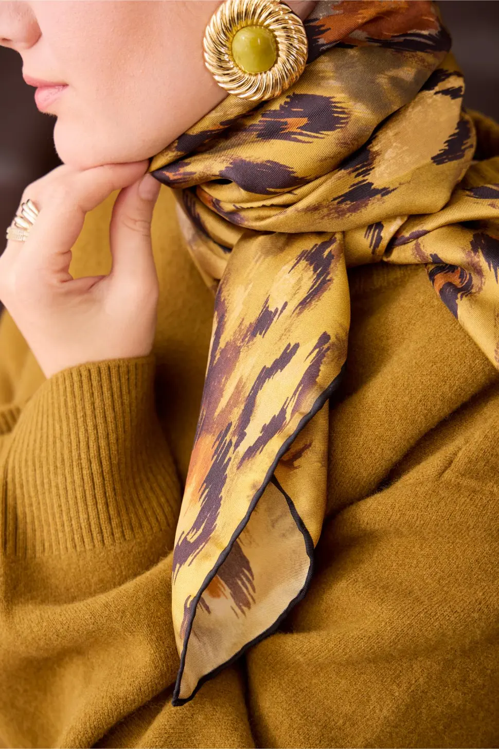 Silk Home Twill İpek Eşarp 11492-01 Olive