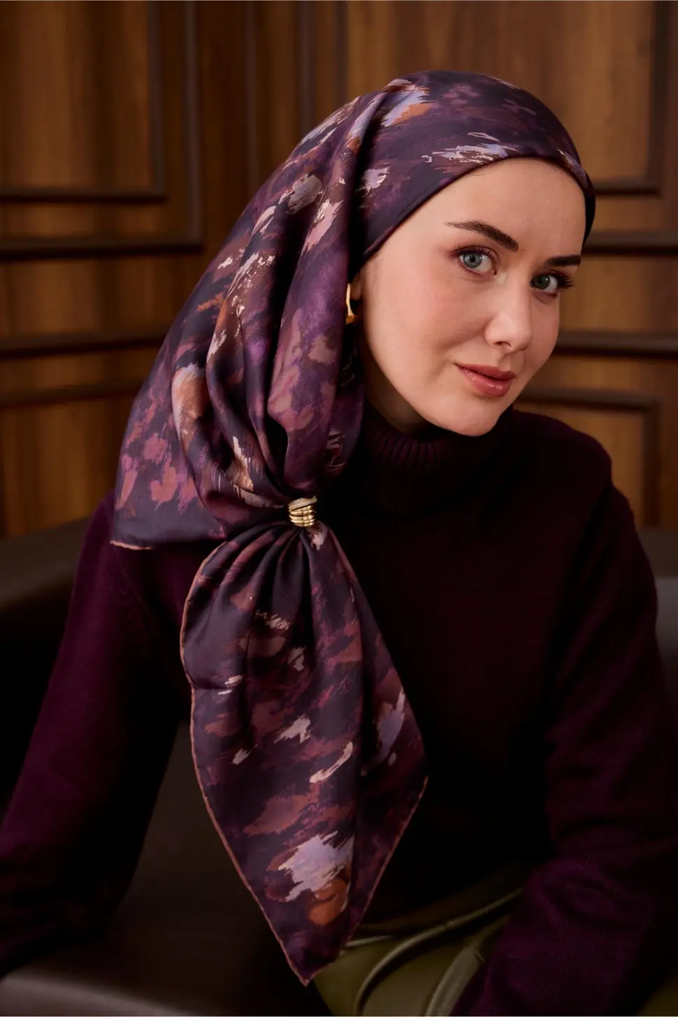Silk Home Twill İpek Eşarp 11492-14 Patlıcan Moru, Mürdüm