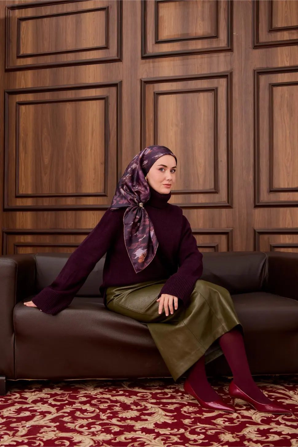 Silk Home Twill İpek Eşarp 11492-14 Patlıcan Moru, Mürdüm