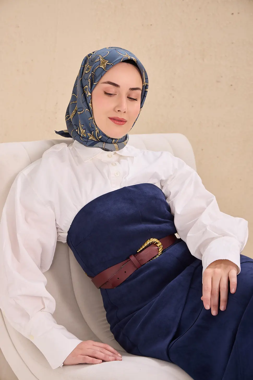 Silk Home Twill İpek Eşarp 11509-16 Barok İndigo