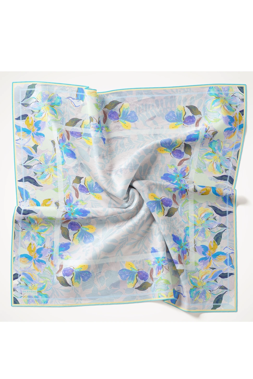 Silk Home Twill İpek Eşarp 11511-04 Gümüş Bebe Mavi Mor