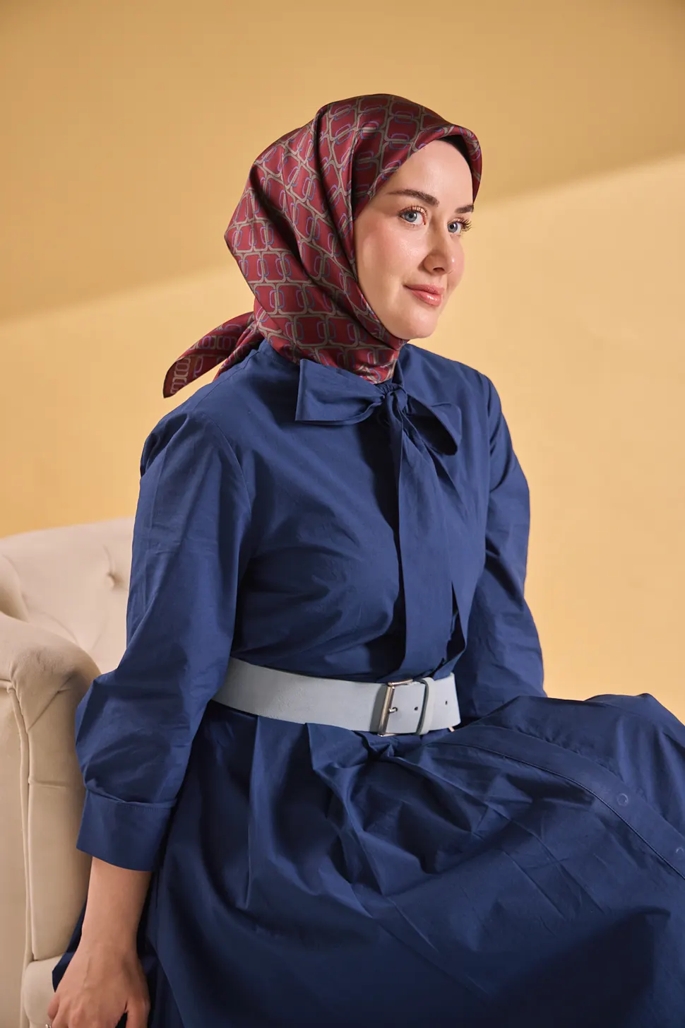 Silk Home Twill İpek Eşarp 11521-06 Zincir Bordo