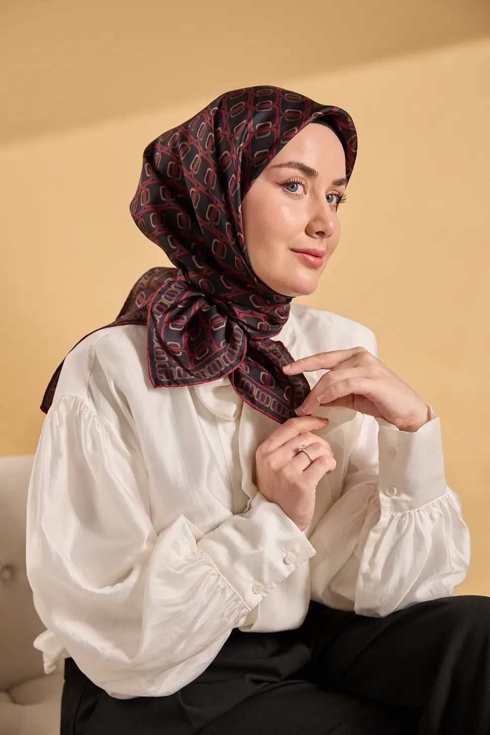 Silk Home Twill İpek Eşarp 11521-09 Zincir Siyah
