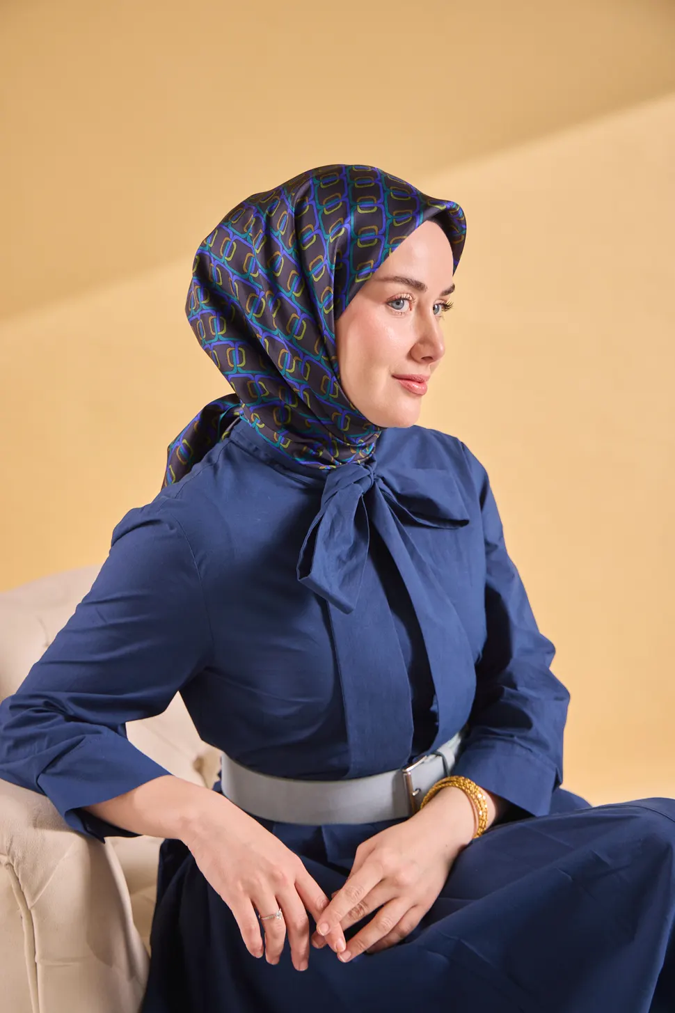 Silk Home Twill İpek Eşarp 11521-11 Zincir Morcivert