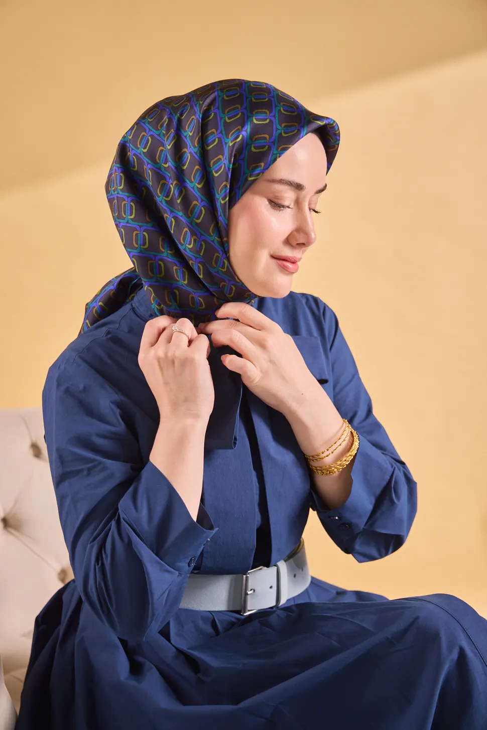 Silk Home Twill İpek Eşarp 11521-11 Zincir Morcivert