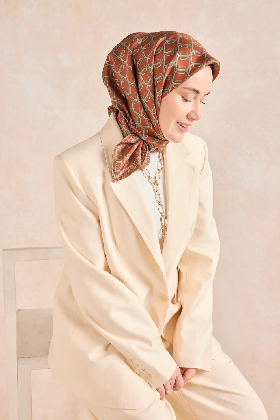 Silk Home Twill İpek Eşarp 11521-17 Zincir Kiremit