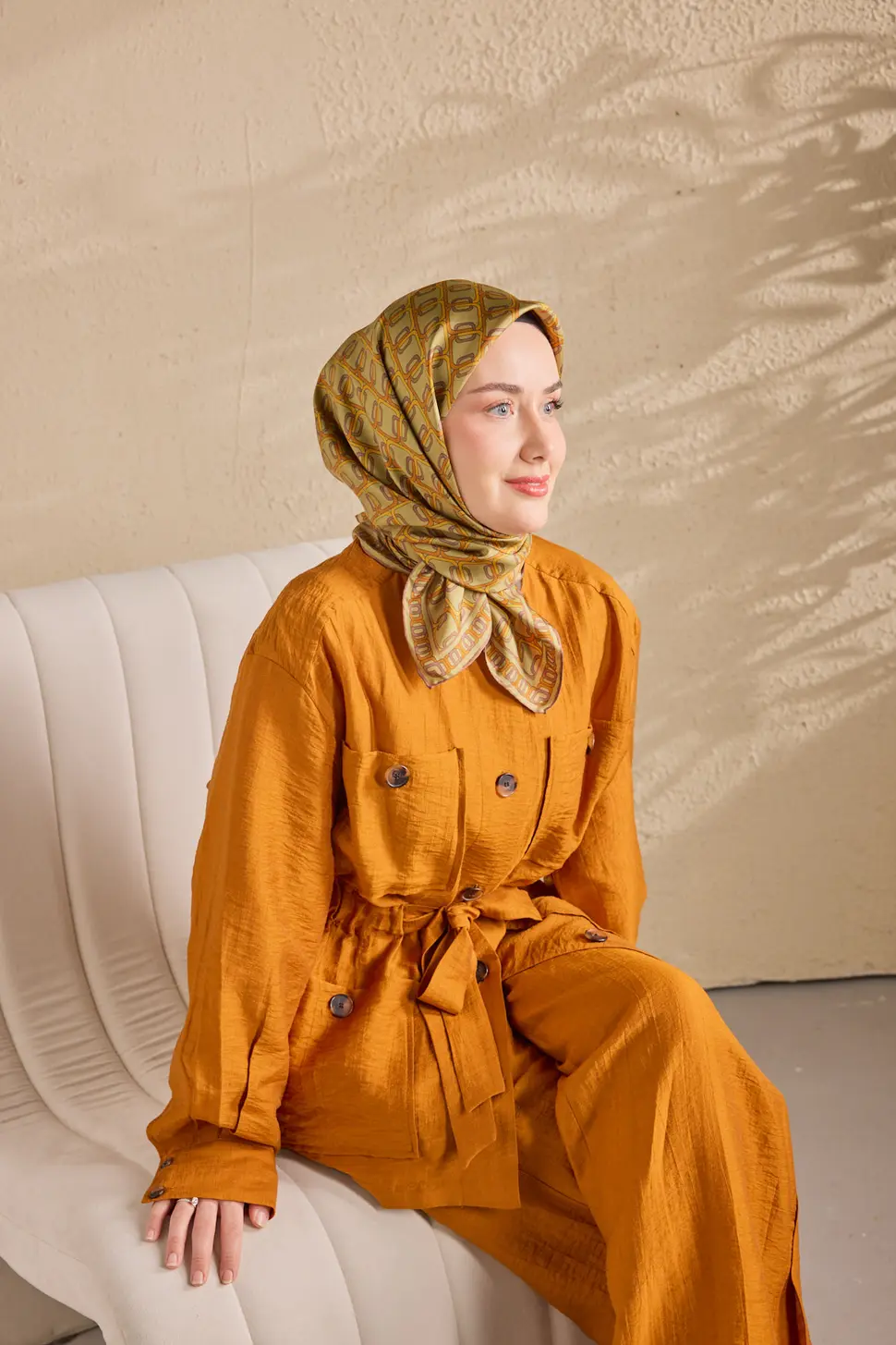 Silk Home Twill İpek Eşarp 11521-27 Zincir Fıstık Yeşil