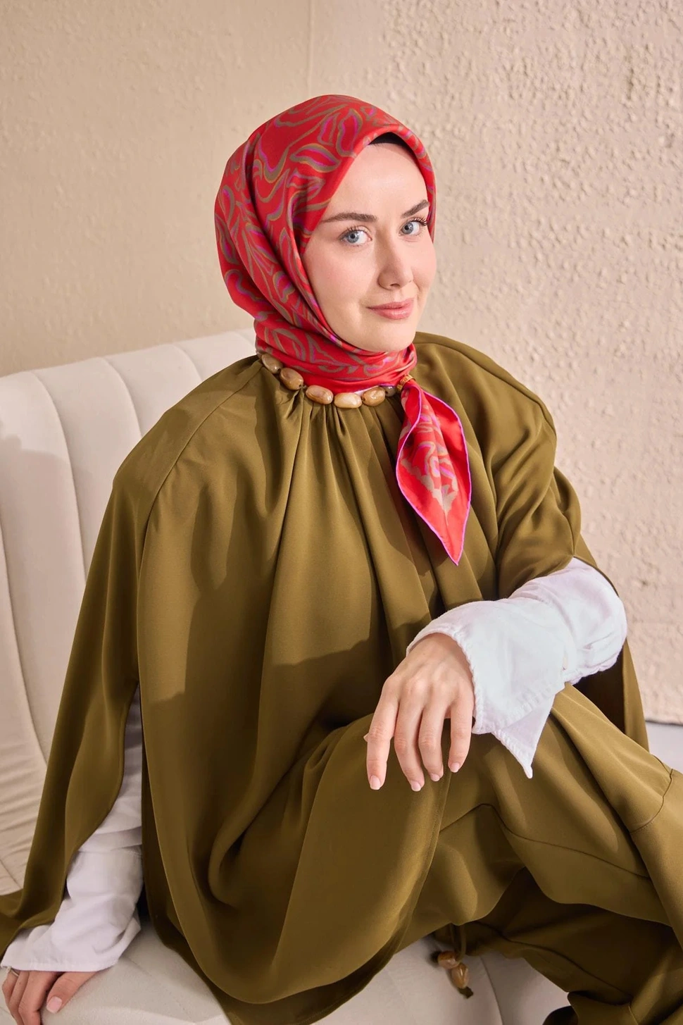 Silk Home Twill İpek Eşarp 11522-23 Kırmızı, Yeşil, Leylak