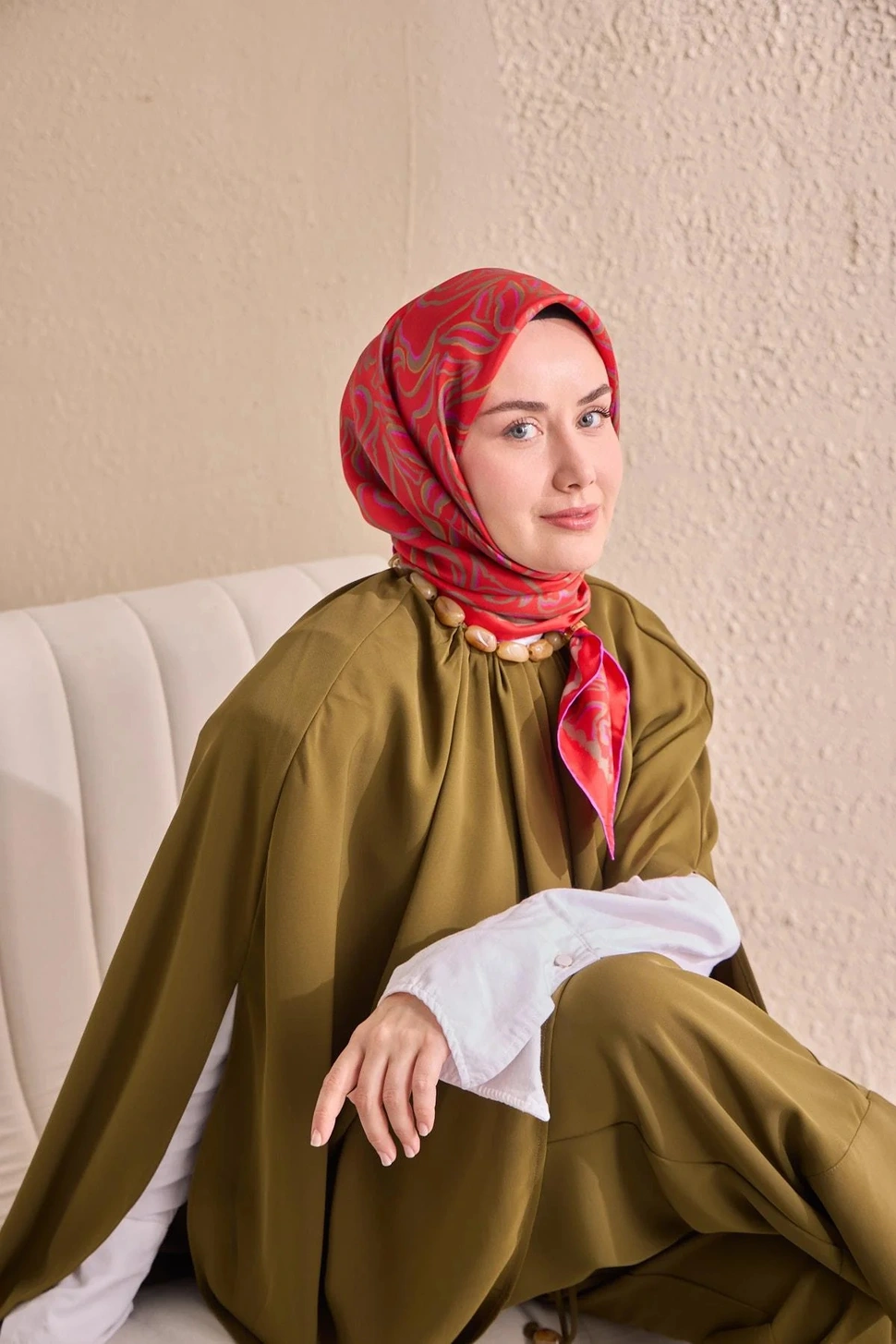 Silk Home Twill İpek Eşarp 11522-23 Kırmızı, Yeşil, Leylak