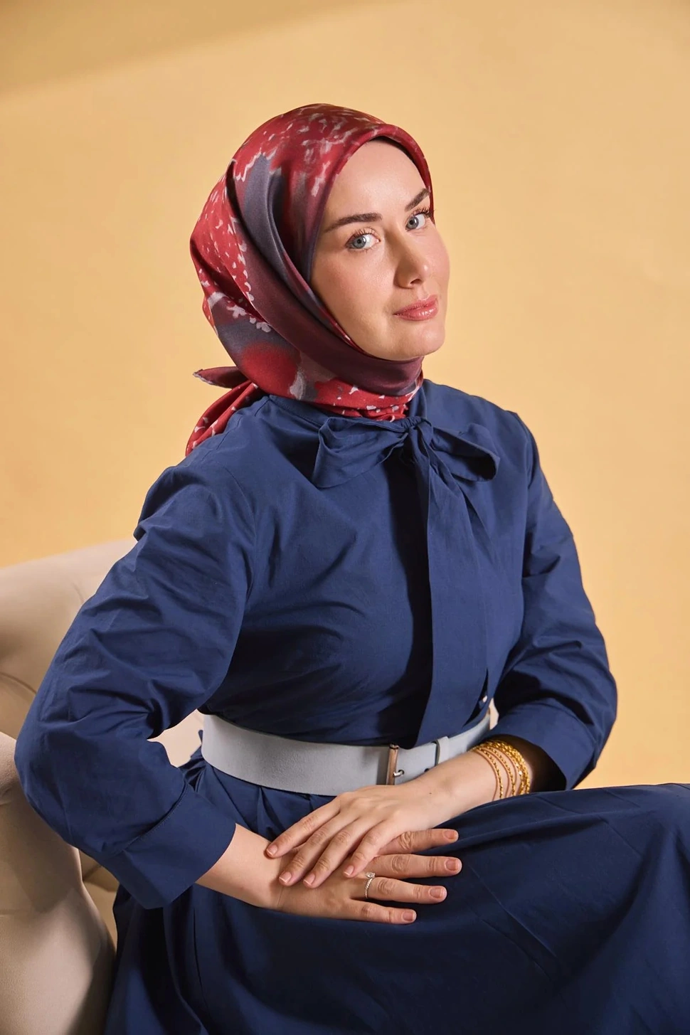Silk Home Twill İpek Eşarp 11526-03 Bordo, Antrasit, Gümüş