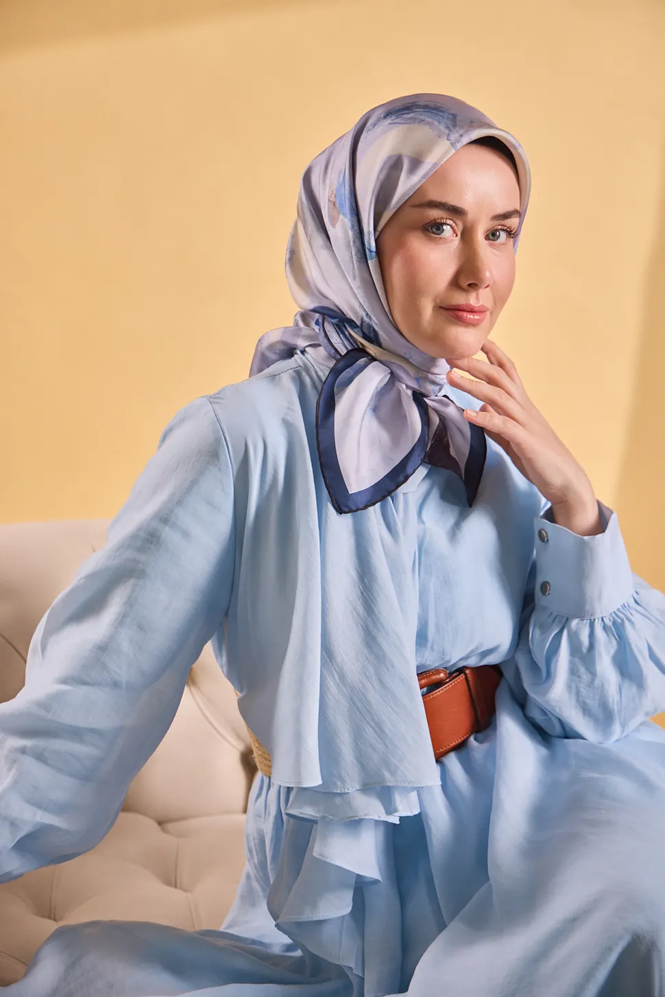 Silk Home Twill İpek Eşarp 11528-05 Petal Gece Mavisi