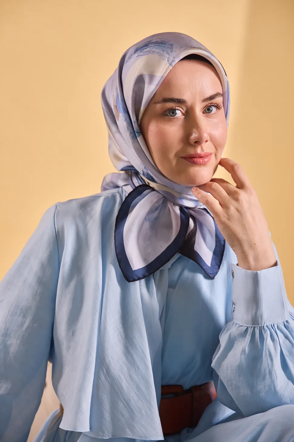 Silk Home Twill İpek Eşarp 11528-05 Petal Gece Mavisi