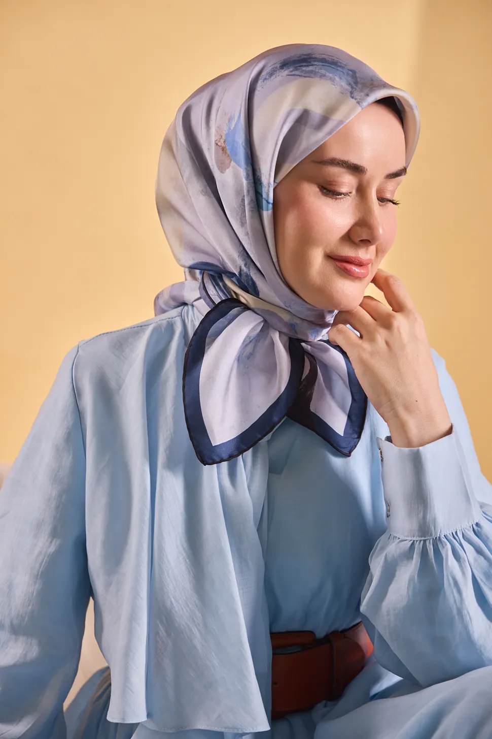 Silk Home Twill İpek Eşarp 11528-05 Petal Gece Mavisi