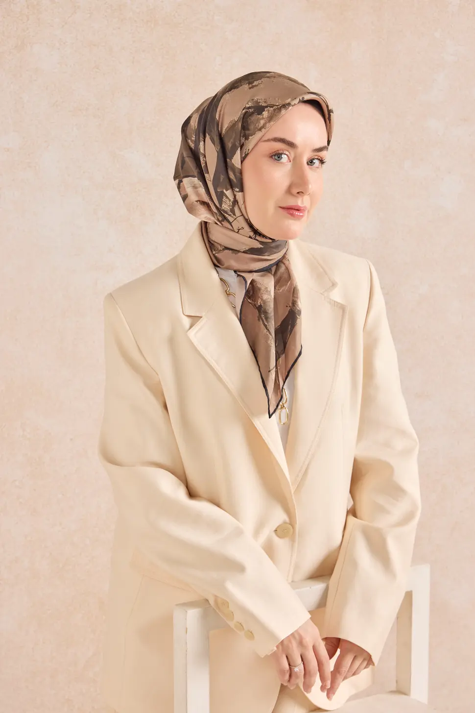 Silk Home Twill İpek Eşarp 11529-15 Signature Vizon