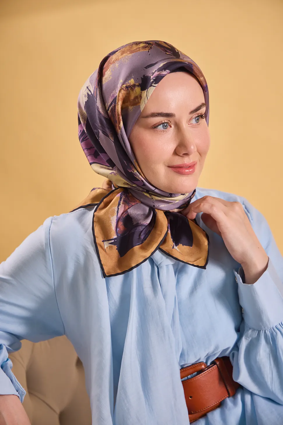 Silk Home Twill İpek Eşarp 11529-20 Signature Eflatun