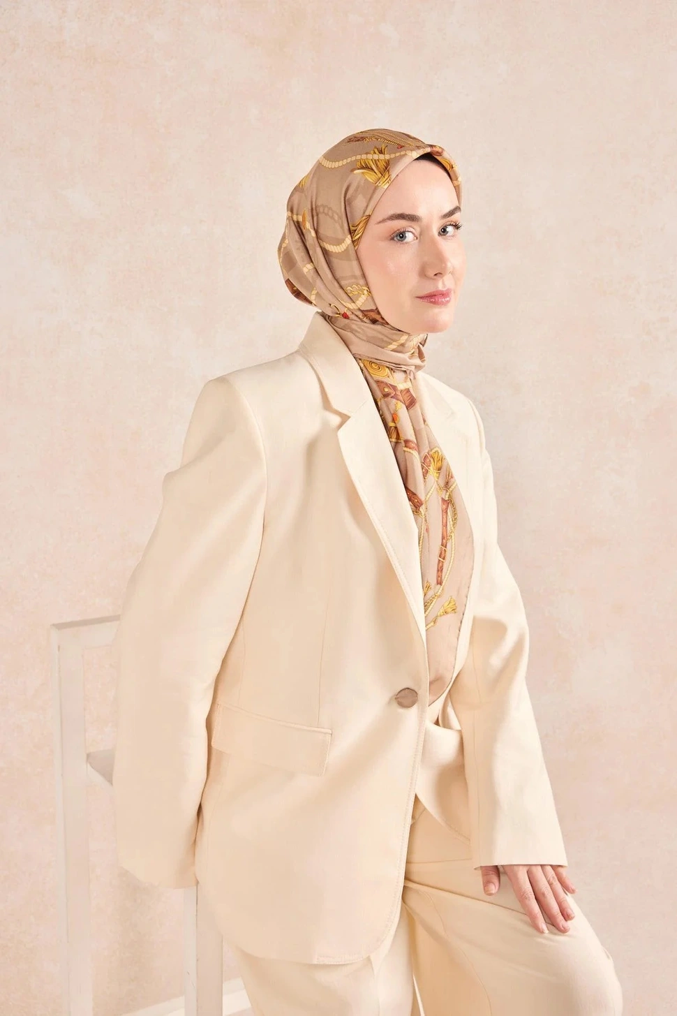 Silk Home Twill İpek Eşarp 11530-01 Bej, Gold