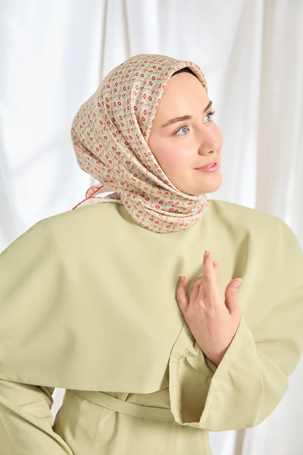 Silk Home Twill İpek Eşarp Mini Bouquet Krem