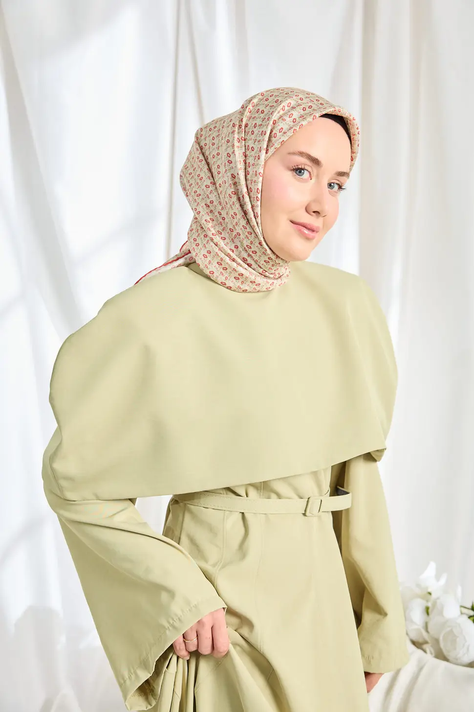 Silk Home Twill İpek Eşarp Mini Bouquet Krem