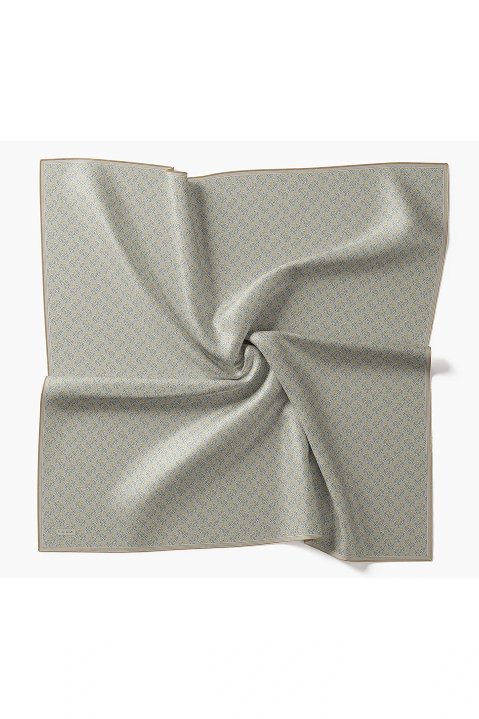 Silk Home Twill İpek Eşarp Mini Bouquet Mavi Gri