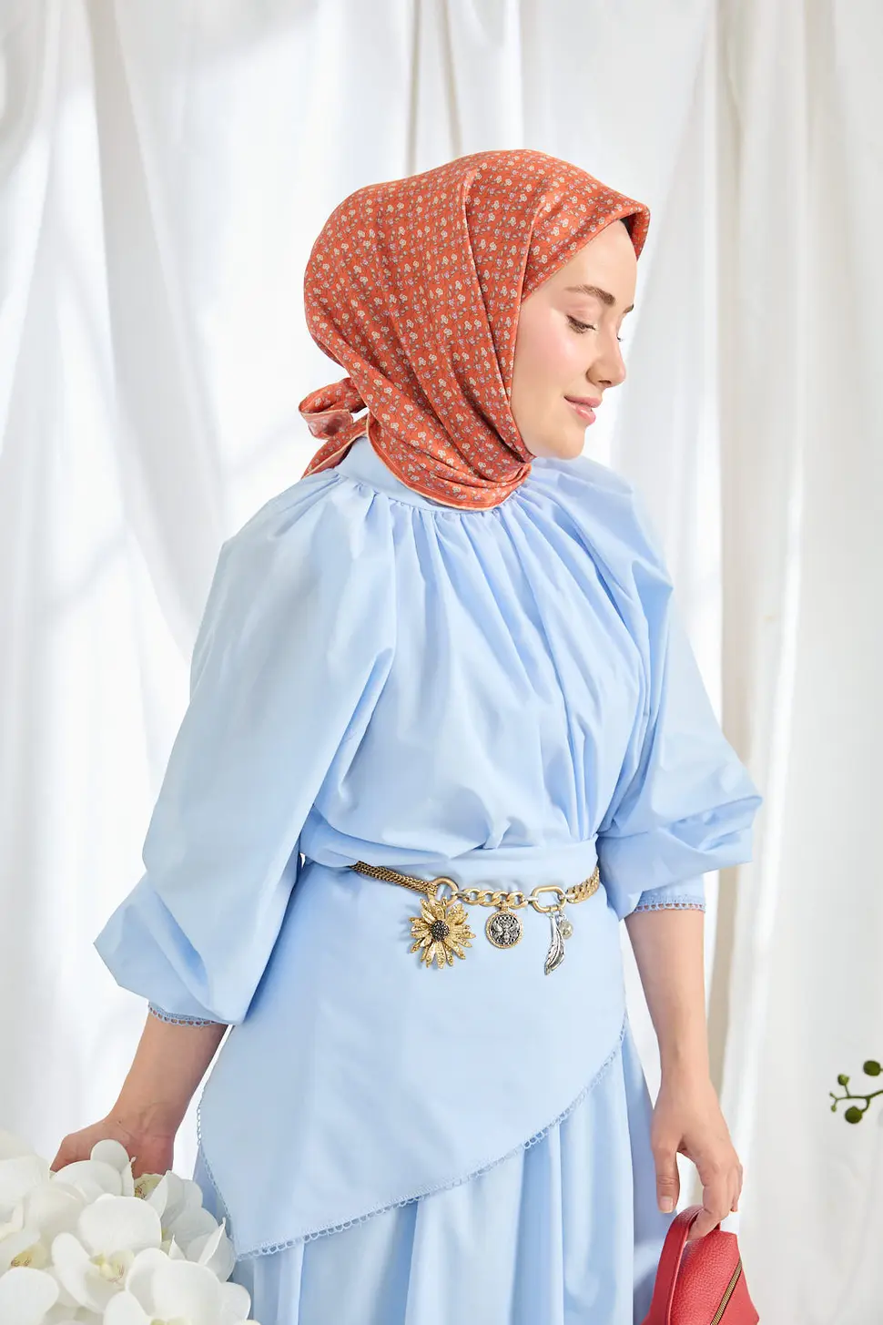 Silk Home Twill İpek Eşarp Mini Bouquet Narçiçeği