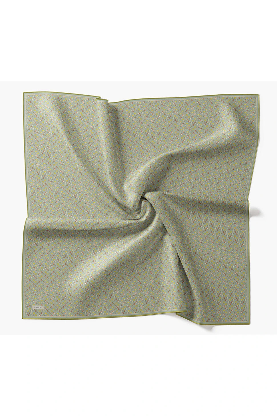 Silk Home Twill İpek Eşarp Mini Bouquet Mint Yeşil