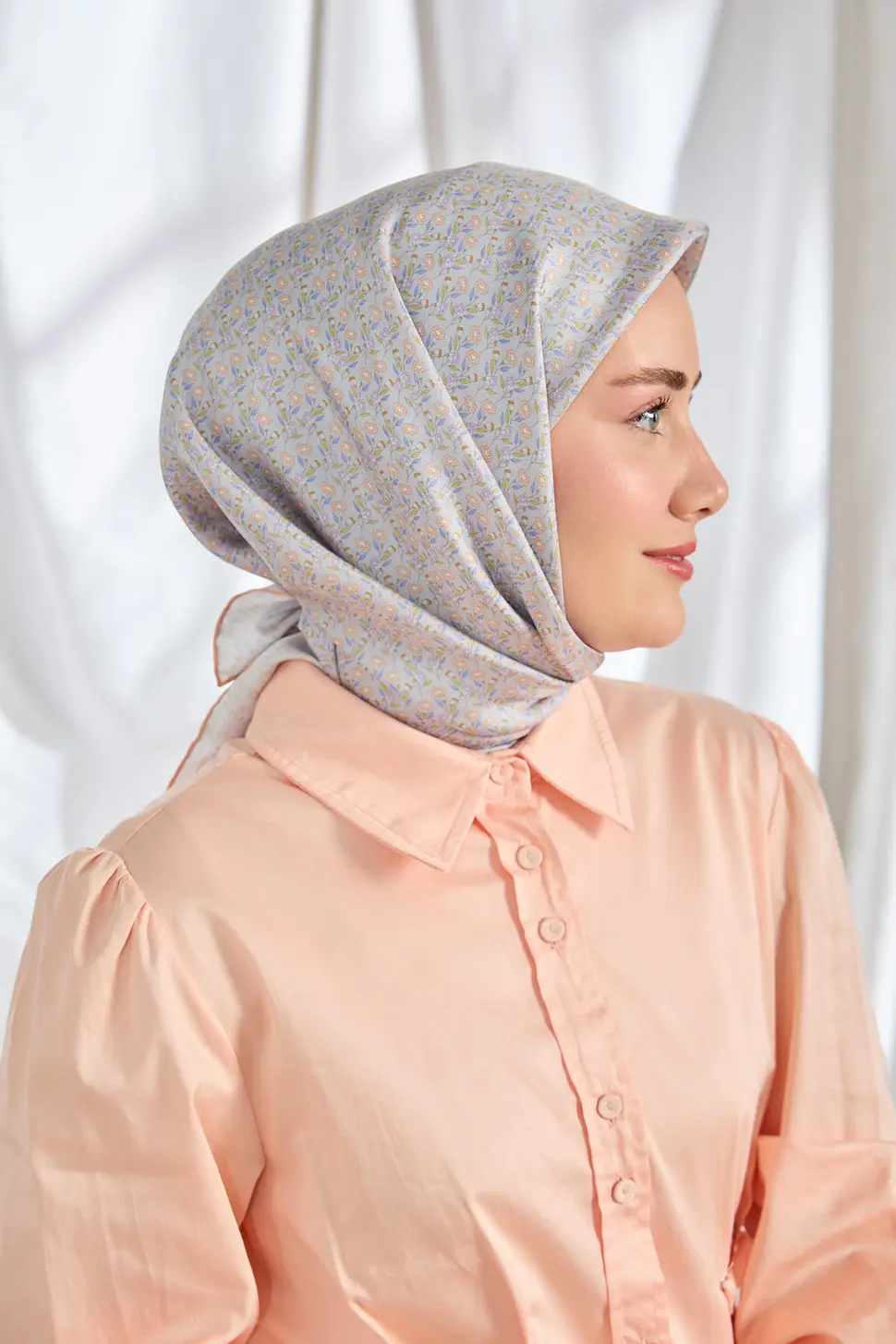 Silk Home Twill İpek Eşarp Mini Bouquet Lila