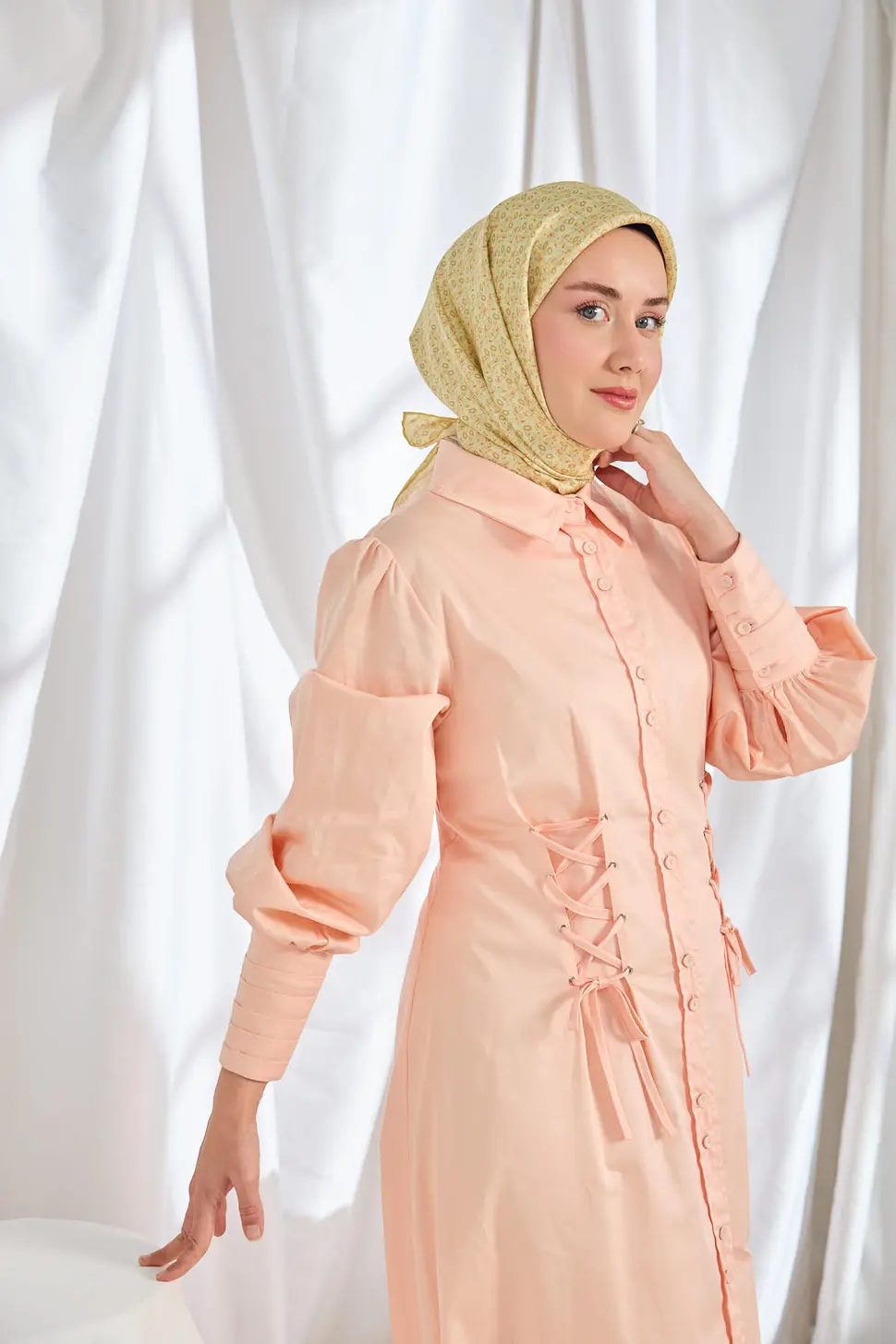 Silk Home Twill İpek Eşarp Mini Bouquet Açık Sarı