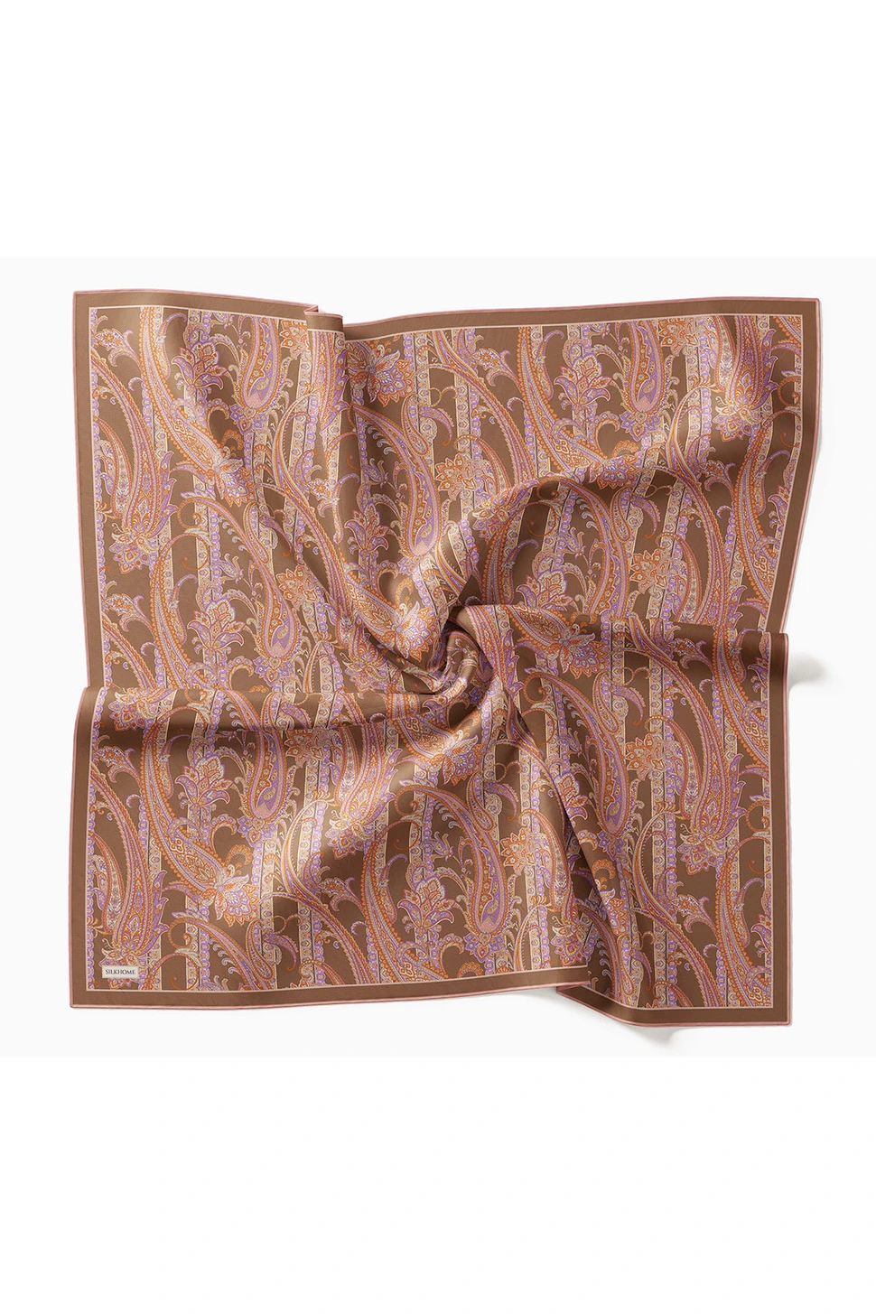 Silk Home Twill İpek Eşarp Ottoman Paisley Yeşil Kahve
