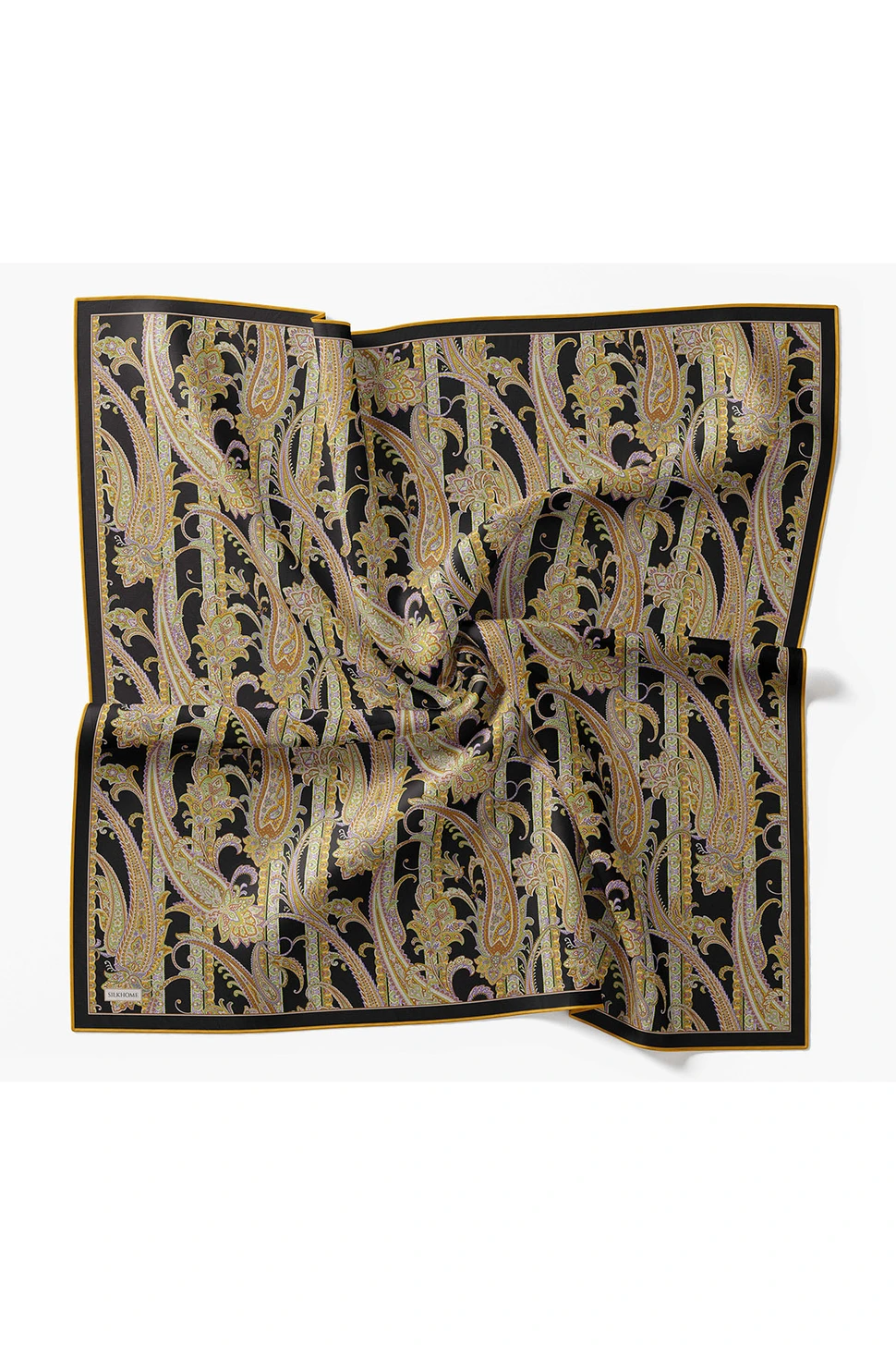 Silk Home Twill İpek Eşarp Ottoman Paisley Siyah