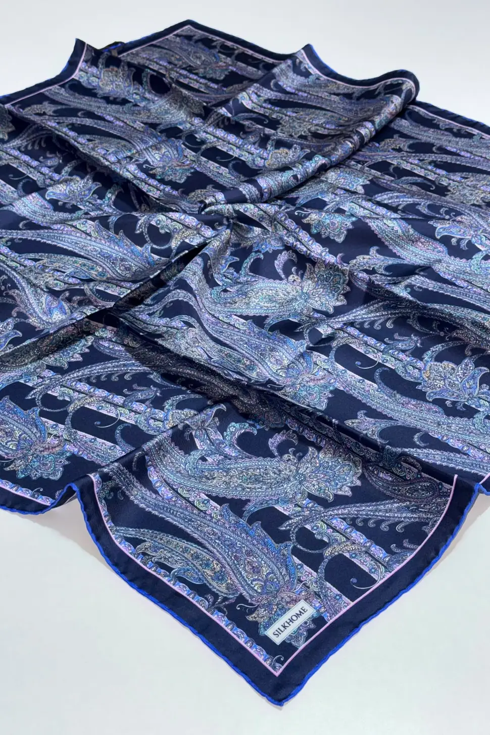 Silk Home Twill İpek Eşarp Ottoman Paisley Lacivert