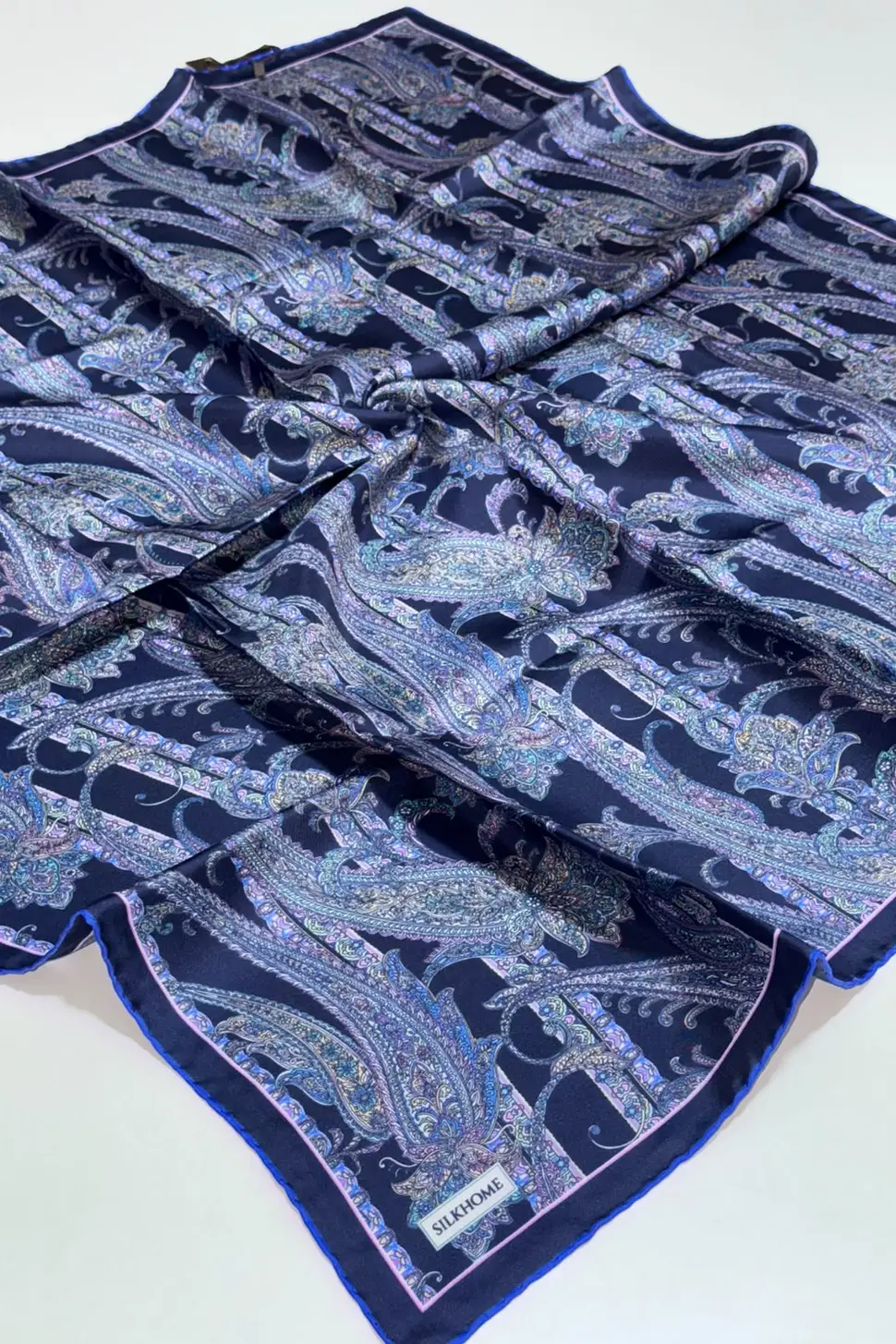 Silk Home Twill İpek Eşarp Ottoman Paisley Lacivert