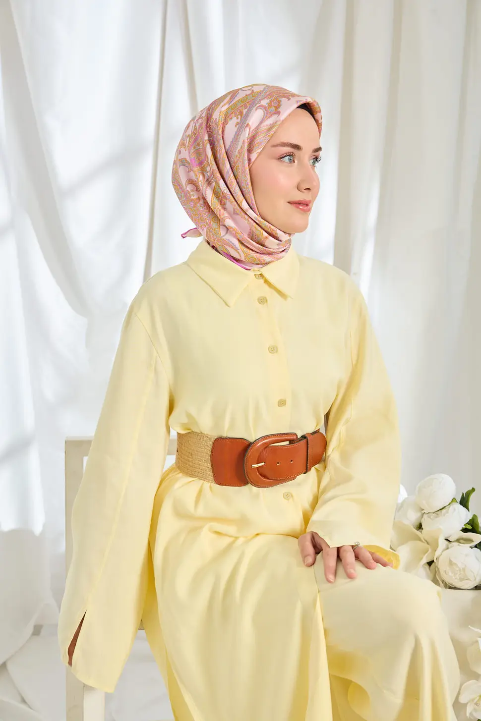 Silk Home Twill İpek Eşarp Ottoman Paisley Pembe