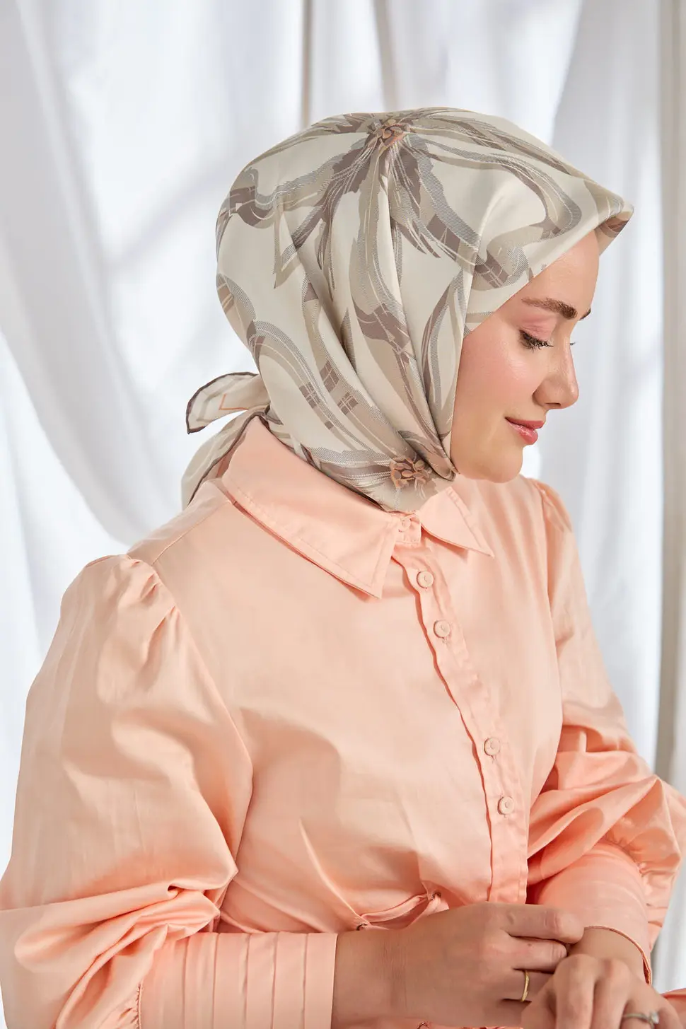 Silk Home Twill İpek Eşarp Bloom Taş