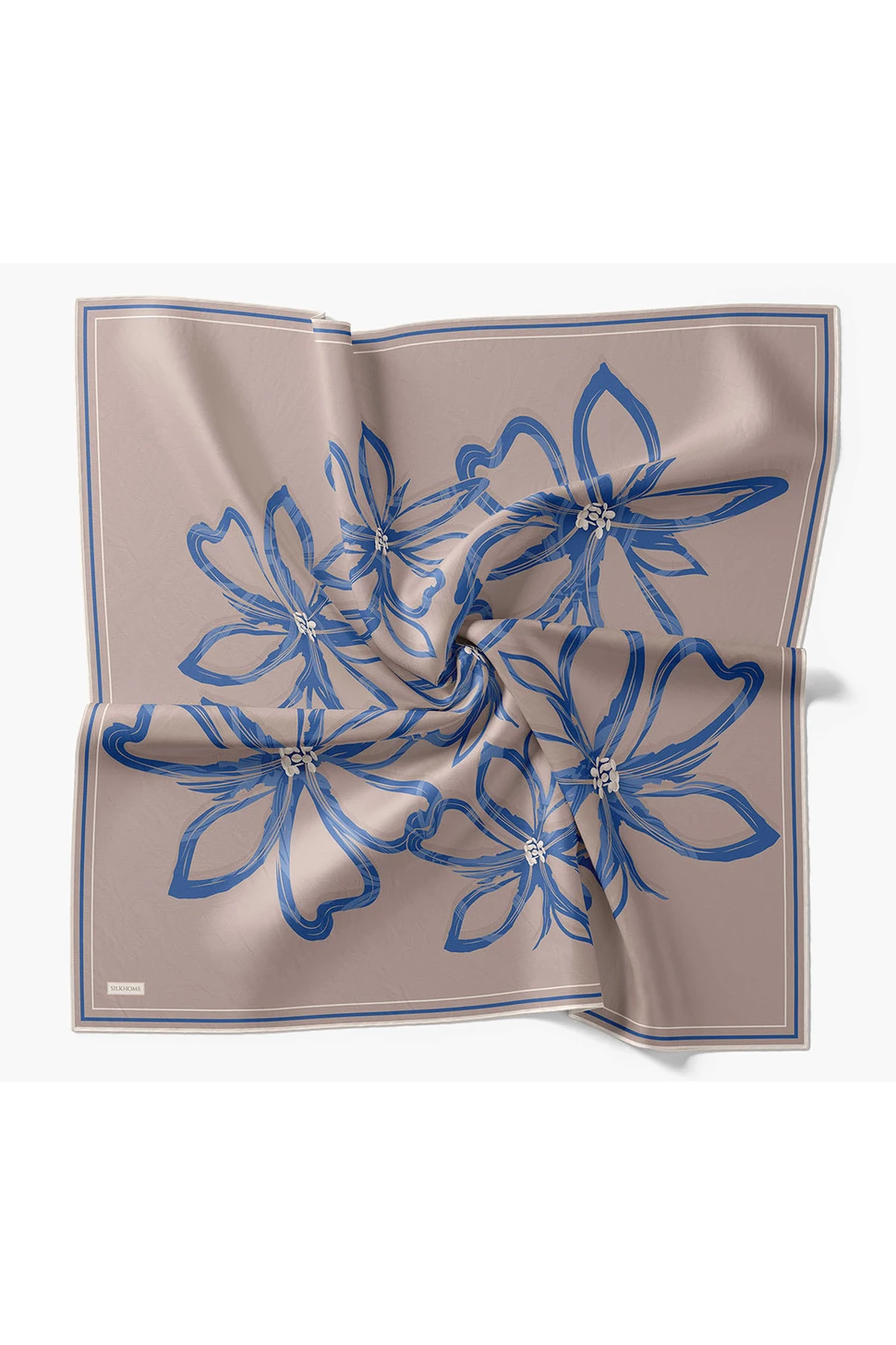 Silk Home Twill İpek Eşarp Bloom Koyu Vizon