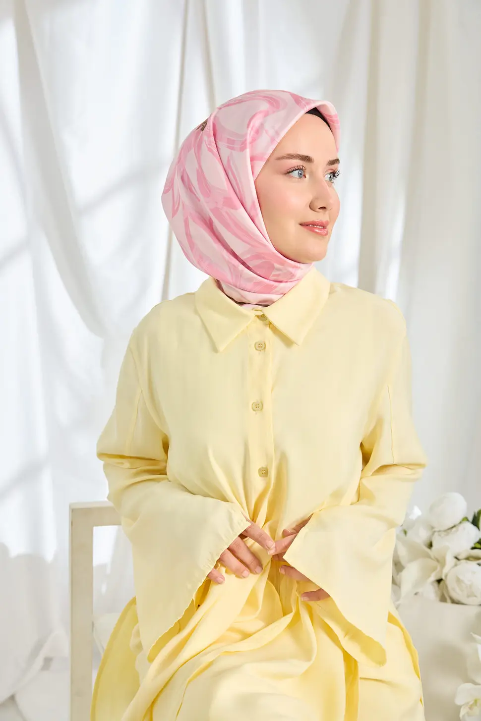 Silk Home Twill İpek Eşarp Bloom Pembe