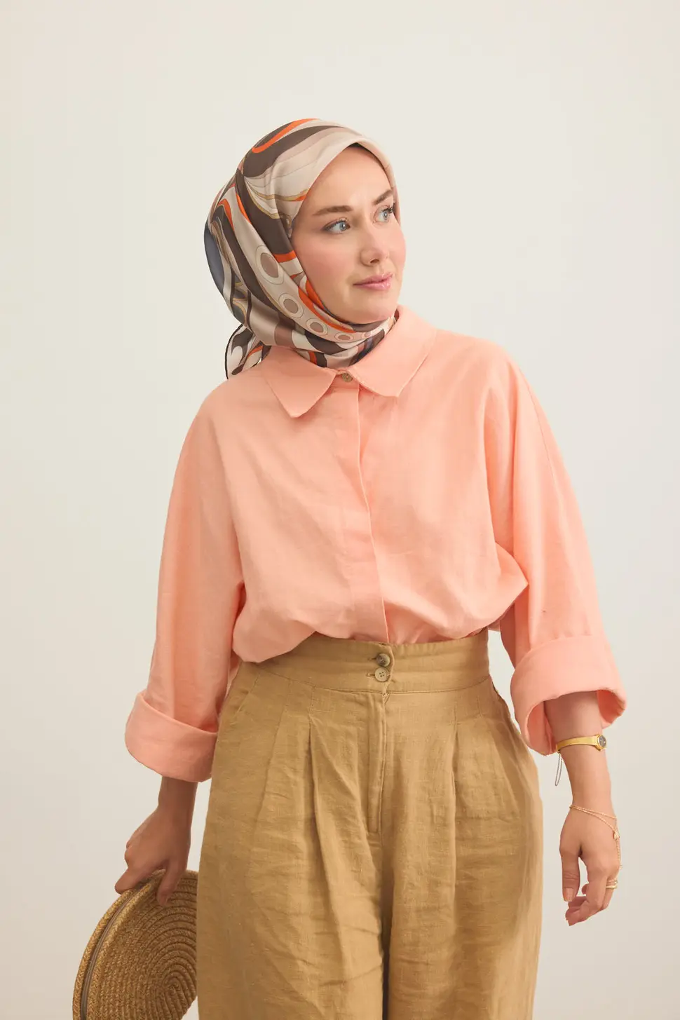 Silk Home Twill İpek Eşarp Retro Paisley Acı Kahve