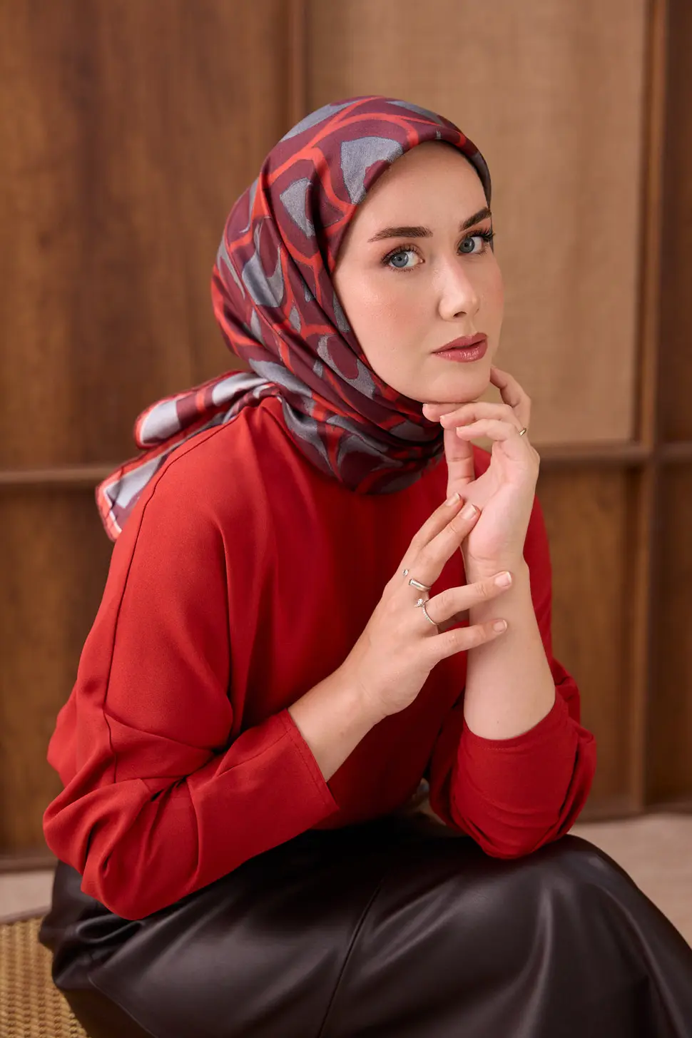 Silk Home Twill İpek Eşarp Aurelia Koyu Kırmızı