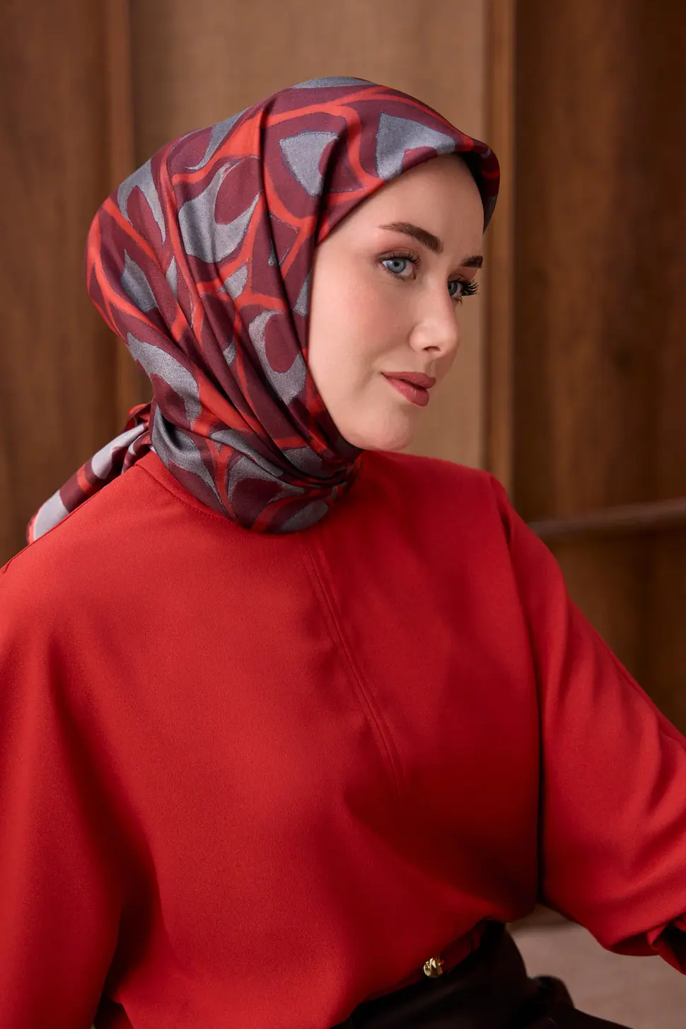 Silk Home Twill İpek Eşarp Aurelia Koyu Kırmızı