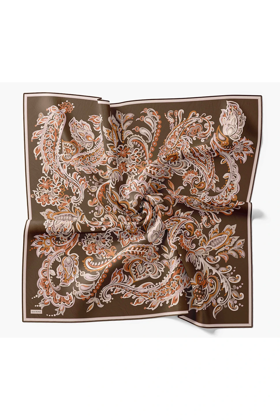 Silk Home Twill İpek Eşarp Ethnic Paisley Koyu Yeşil