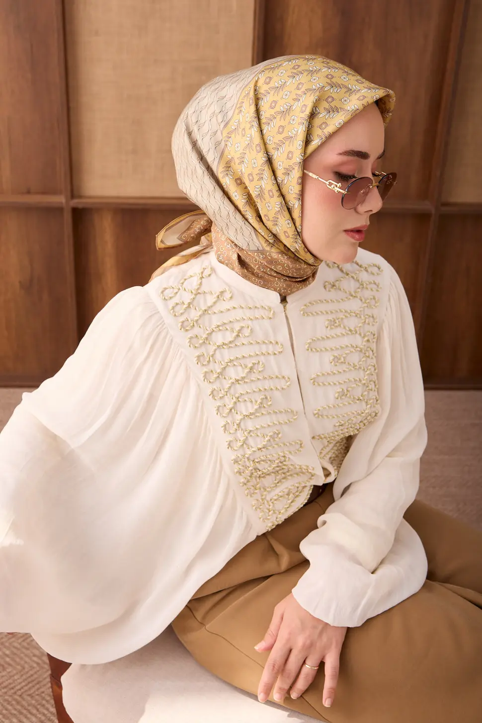 Silk Home Twill İpek Eşarp Mihenk Sarı