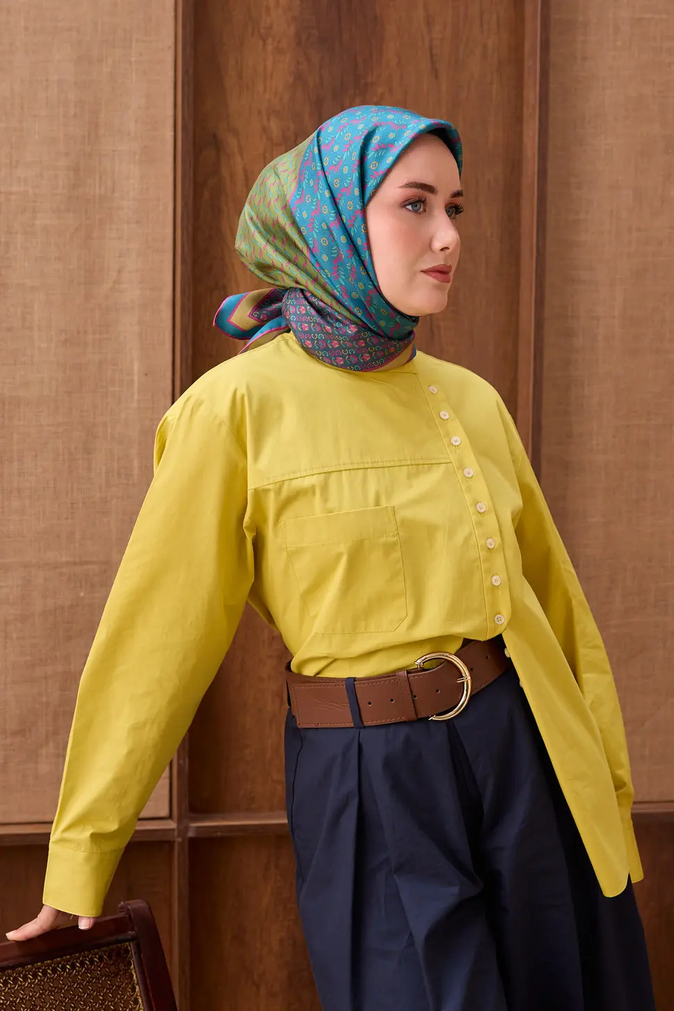 Silk Home Twill İpek Eşarp Mihenk Petrol Mavisi